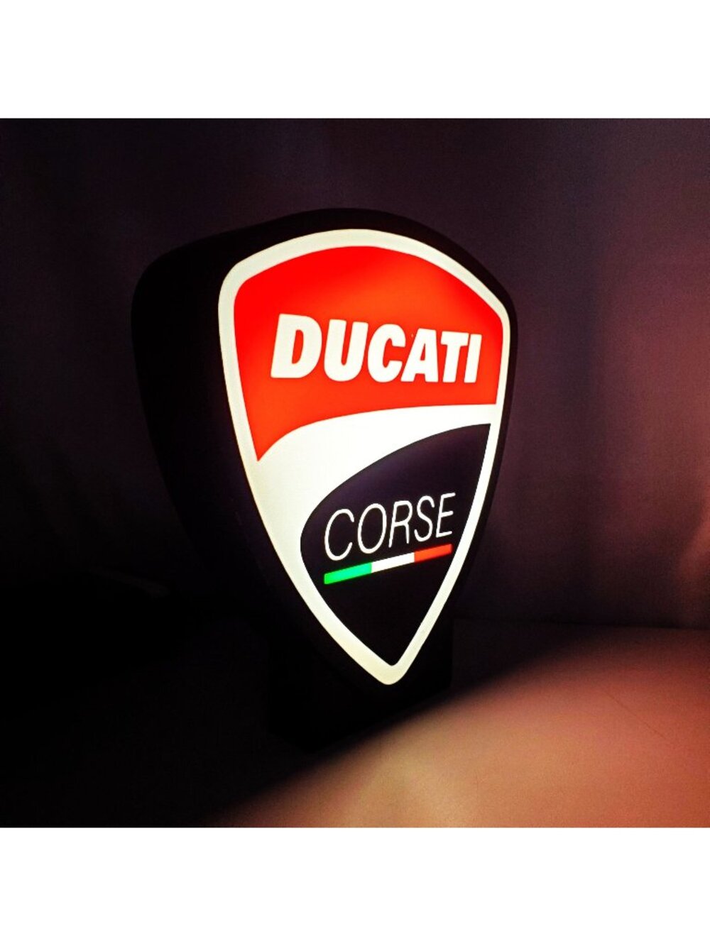 Ducati Corse LED Light Box – USB Powered Neon Style Sign with Dimmer